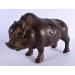 AN EARLY 20TH CENTURY CONTINENTAL BRONZE FIGURE OF A BEAST possibly African. 26 cm x 18 cm.