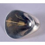 A DANISH SILVER ABSTRACT BROOCH BY GEORG JENSEN. Stamped Sterling Denmark, 5.2cm x 4cm x 1.7cm, wei