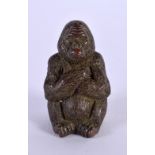 A JAPANESE BRONZE GORILLA. 5.5 cm x 3 cm.