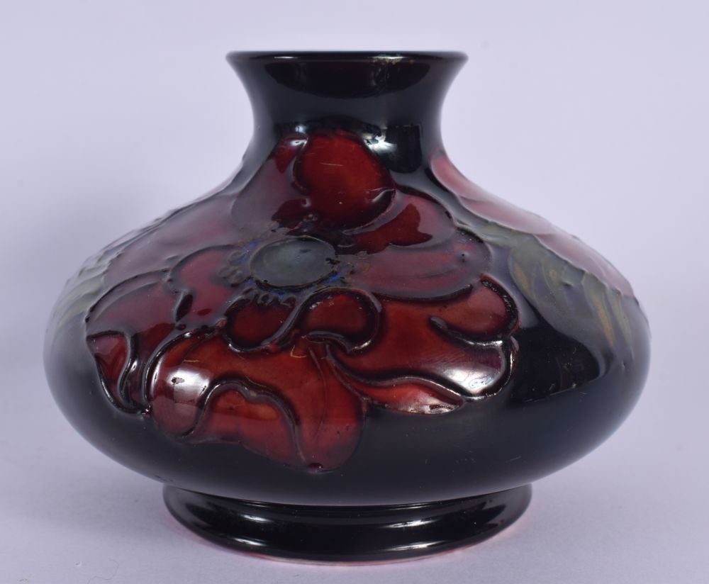 A MOORCROFT SQUAT VASE. 10 cm wide. - Image 2 of 4