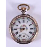 AN ANTIQUE CONTINENTAL SILVER WATCH. 70 grams. 4.5 cm wide.