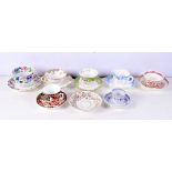 A collection of Cups and saucers Crown Derby, Copeland Spode etc (Qty).