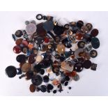 ASSORTED AGATE PLAQUES/BUTTOND (qty)