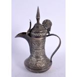 A LATE 19TH CENTURY MIDDLE EASTERN PERSIAN SILVER TEAPOT. 298 grams. 20 cm x 12 cm.