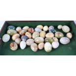 A collection of agate eggs (34).