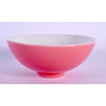 A CHINESE PINK GLAZED PORCELAIN BOWL 20th Century. 8 cm diameter.