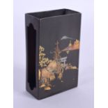 AN EARLY 20TH CENTURY JAPANESE MEIJI PERIOD MIXED METAL MATCH BOX HOLDER by S Komai, Sebei, decorate