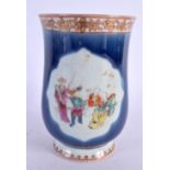 AN 18TH CENTURY CHINESE EXPORT FAMILLE ROSE MUG Qianlong. 14.5 cm high.