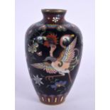 AN EARLY 20TH CENTURY JAPANESE MEIJI PERIOD CLOISONNE ENAMEL VASE decorated with birds. 9.5 cm high.