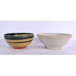 TWO STUDIO POTTERY BOWLS. Largest 15 cm wide. (2)