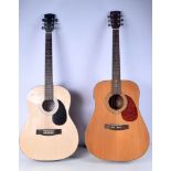 A Martin Smith Steel string acoustic guitar together with Cort Electro acoustic Guitar (2)