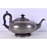 AN ANTIQUE DIXON & SON PEWTER TEAPOT AND COVER. 29 cm wide.