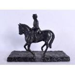 Edwin Johnson (19th/20th Century) Bronze, Dressage rider. 16 cm x 14 cm.