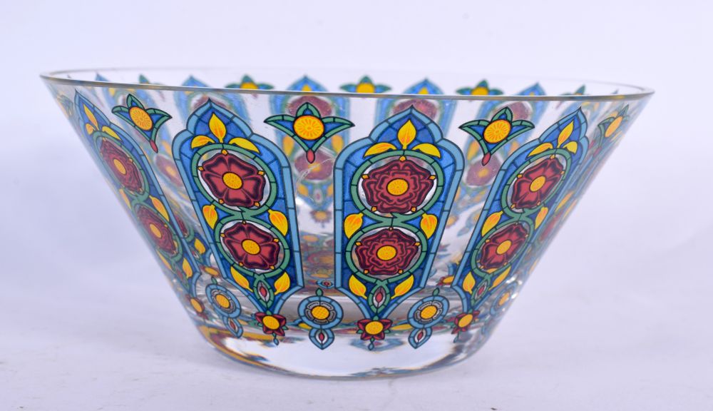 A FINE EARLY 20TH CENTURY EUROPEAN GLASS BOWL decorated all over with floral roundels. 12.5 cm diame - Image 2 of 4