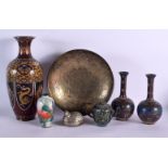 A GROUP OF 19TH CENTURY JAPANESE MEIJI PERIOD CLOISONNE WARES etc. (qty)