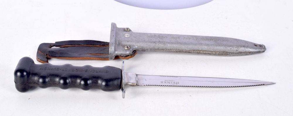 A C E Heinke stainless steel dagger with metal sheath 28 cm. - Bild 2 aus 5