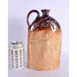 A 19TH CENTURY SALT GLAZED STONEWARE FLASK Attributed to Doulton & Watts of Lambeth. 26 cm x 14 cm.