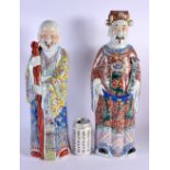 A LARGE PAIR OF CHINESE REPUBLICAN PERIOD FAMILLE ROSE FIGURES. 47 cm high.