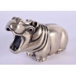 A CONTINENTAL SILVER HIPPO. 72 grams. 5 cm x 7.75 cm.