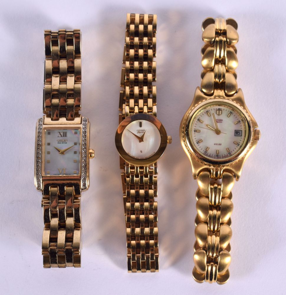 THREE WATCHES. Largest 2.75 cm wide. (3)