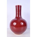 A Chinese porcelain Copper red ground vase 34 cm.