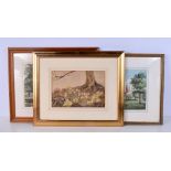 A FRAMED WATERCOLOUR by D Nicholson, together with two other framed watercolours. Largest 25 cm x 33