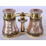 ANTIQUE PAIR OF MOTHER-OF-PEARL OPERA GLASSES. 6.1cm retracted, 8.4cm extended