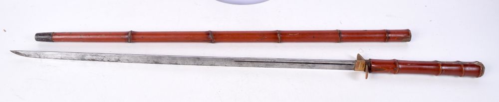 A Sword stick with bamboo sheath 90 cm. - Bild 3 aus 5