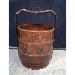 A large Japanese painted wooden food basket 70 x 48 cm.