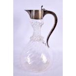 A VICTORIAN SILVER MOUNTED CUT GLASS CLARET JUG. London 1870. 24 cm x 14 cm.