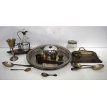 A collection of silver plated items, and silver items (Qty)