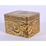 A VERY RARE LATE 19TH CENTURY JAPANESE MEIJI PERIOD MIXED METAL STAMP BOX with highly unusual boat m