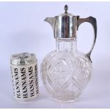 AN EDWARDIAN SILVER MOUNTED CUT GLASS CLARET JUG. London 1903. 24 cm x 14 cm.