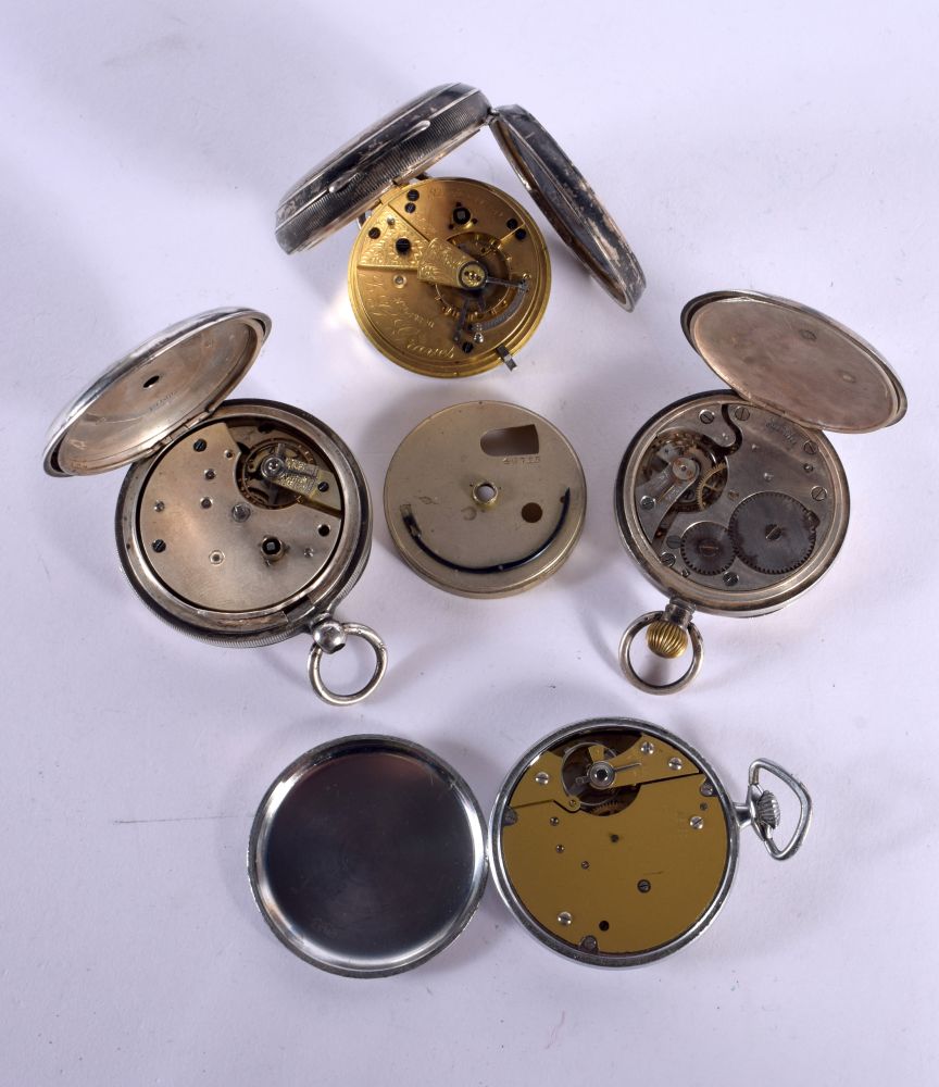 THREE SILVER POCKET WATCHES and another. Silver 316 grams. Largest 5 cm wide. (4) - Image 3 of 3