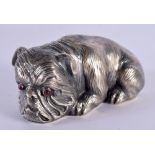 A CONTINENTAL SILVER DOG. 56 grams. 6.5 cm x 3.5 cm.