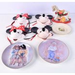 A collection of Mickey/Minnie Mouse porcelain wall pockets, ceramic horse money box Etc 21 cm (8).