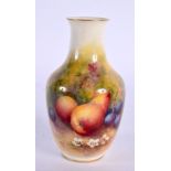 Royal Worcester vase painted with fruit by E. Townsend, signed, shape 2491, date mark 1926. 11.5cm