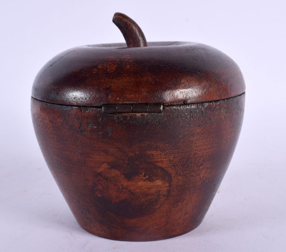 A CONTEMPORARY TREEN APPLE TEA CADDY. 11 cm x 9 cm. - Image 2 of 3