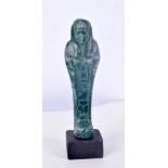 A mounted Egyptian glazed pottery Pharaoh 13 cm