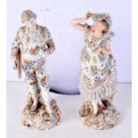 A pair of German porcelain figures 22cm (2)