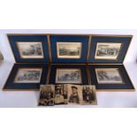 SIX 19TH CENTURY ENGLISH CHINOISERIE CANTON COUNTRY HOUSE ENGRAVINGS together with a rank badge book