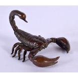 A JAPANESE BRONZE SCORPION. 5 cm x 4 cm.