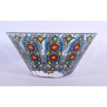 A FINE EARLY 20TH CENTURY EUROPEAN GLASS BOWL decorated all over with floral roundels. 12.5 cm diame