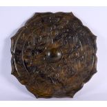 A CHINESE CARVED HARDSTONE ROUNDEL 20th Century. 16.5 cm wide.