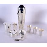 A SILVER PLATED ZEPPELIN COCKTAIL SHAKER. 24 cm high.