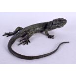 A CONTEMPORARY COLD PAINTED BRONZE LIZARD. 20 cm x 15 cm.