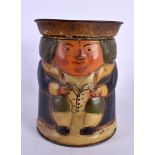 A HUNTLEY AND PALMERS TOBY JUG BISCUIT TIN AND COVER. 17 cm x 10 cm.