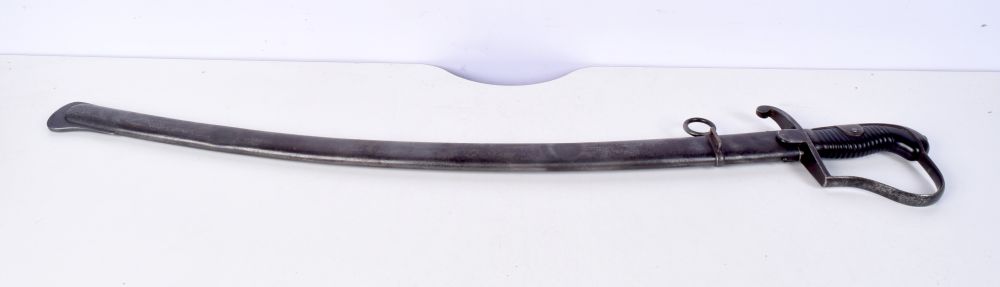 An antique Sword with metal scabbard 90 cm.
