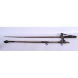 AN ANTIQUE SHAGREEN HANDLED SWORD. 97 cm long.