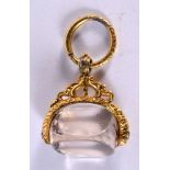 A VICTORIAN GILT METAL WATCH FOB. 6.1cm x 4.1cm x 2.4cm